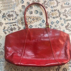 Valentina Bold Red Leather Tote